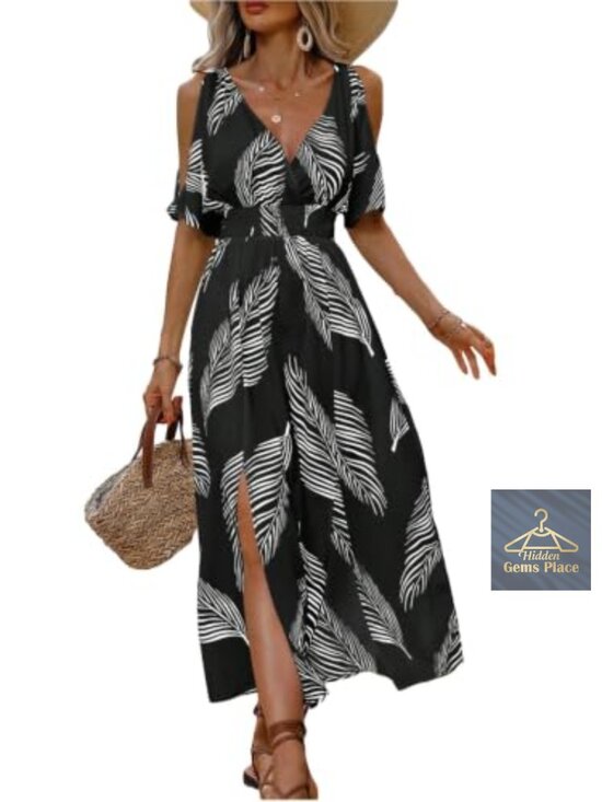 Dresses & Skirts - Summer Vacation Beach Dress Tropical Cruise A-Line V-Neck